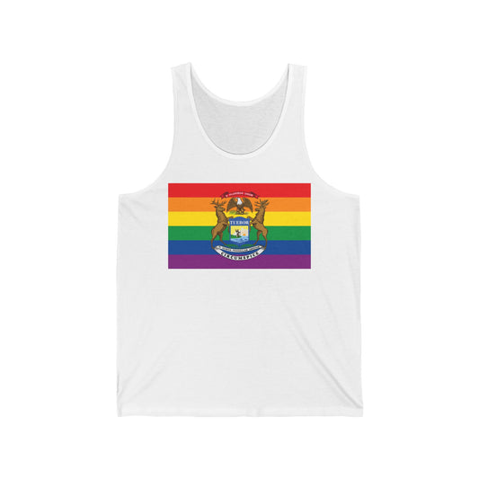 Michigan Rainbow Pride Flag Jersey Tank
