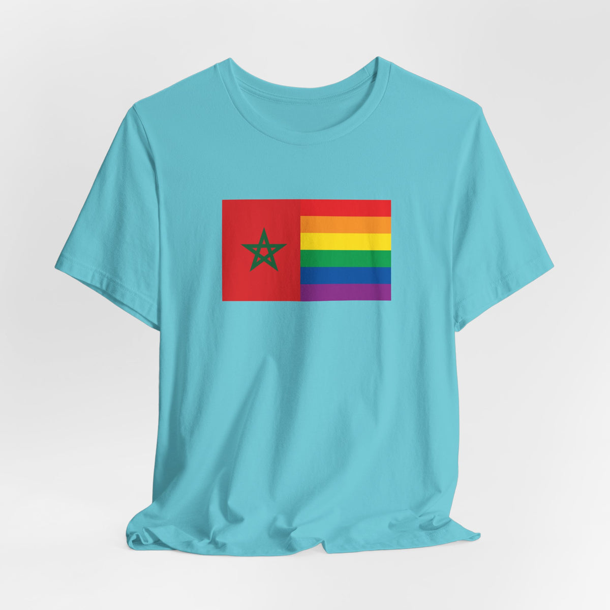 Morocco Rainbow Pride Flag T-shirt, Several Color Options