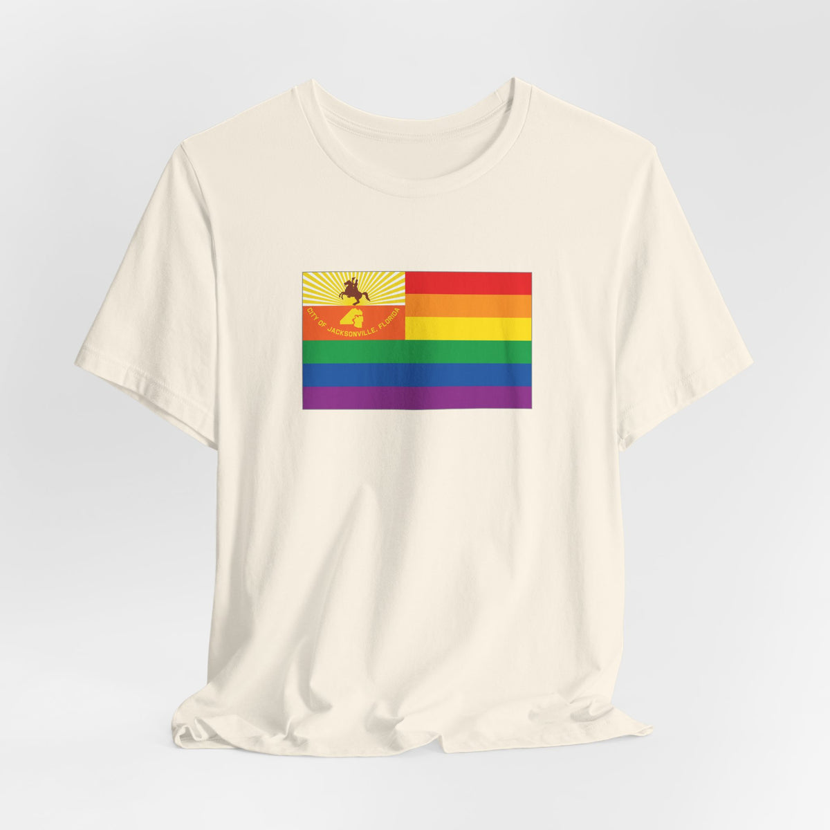 Jacksonville, Florida Rainbow Pride Flag T-shirt, Several Color Options