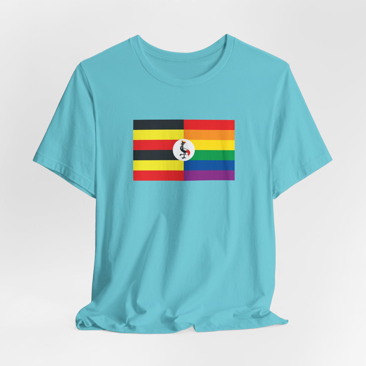 Uganda Rainbow Pride Flag T-shirt, Several Color Options