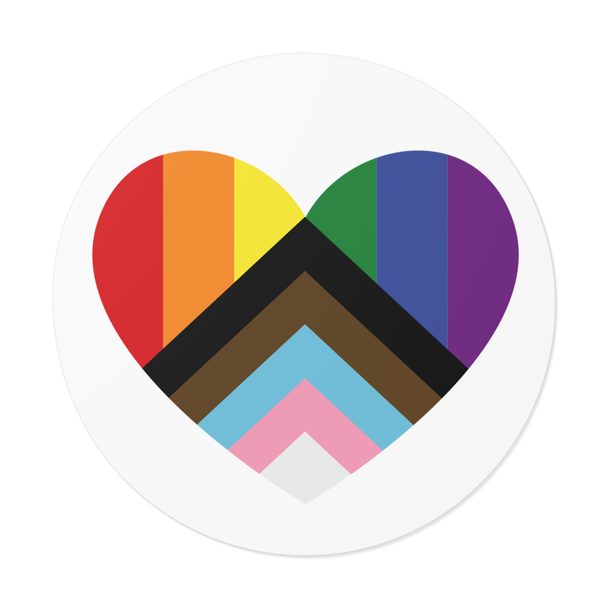 Progress Rainbow Pride Heart Flag Vinyl Sticker