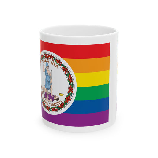 Virginia Rainbow Pride Flag "UNITED" Ceramic Mug