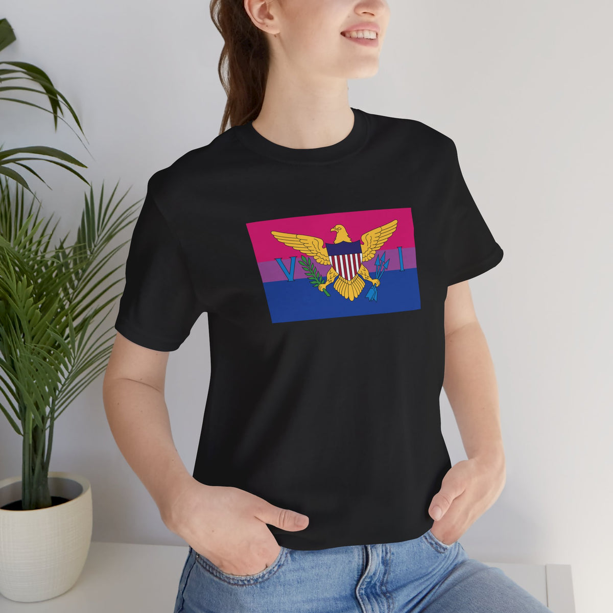 U.S. Virgin Islands Bisexual Pride Flag T-shirt, Several Color Options