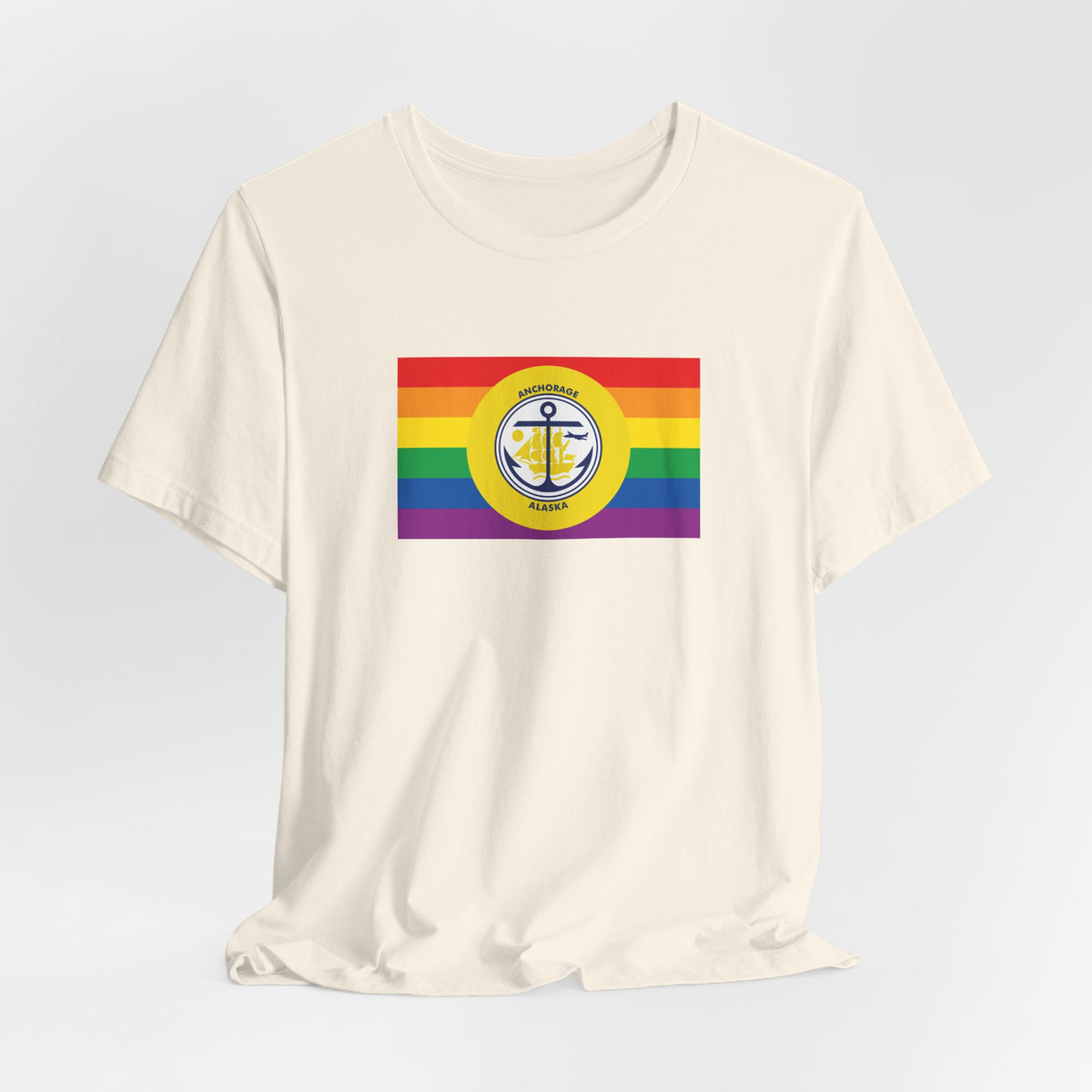 Anchorage, Alaska Rainbow Pride Flag T-shirt, Several Color Options