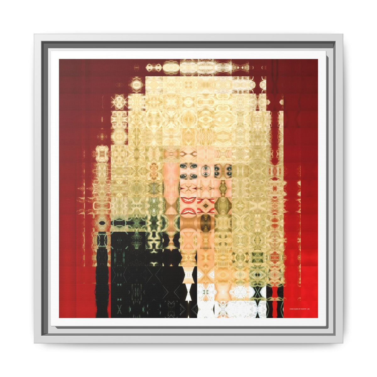 Iconic Queen of Country VI, Dolly Abstract Portrait Collage Art, Matte Canvas, Framed (Multi-color options)