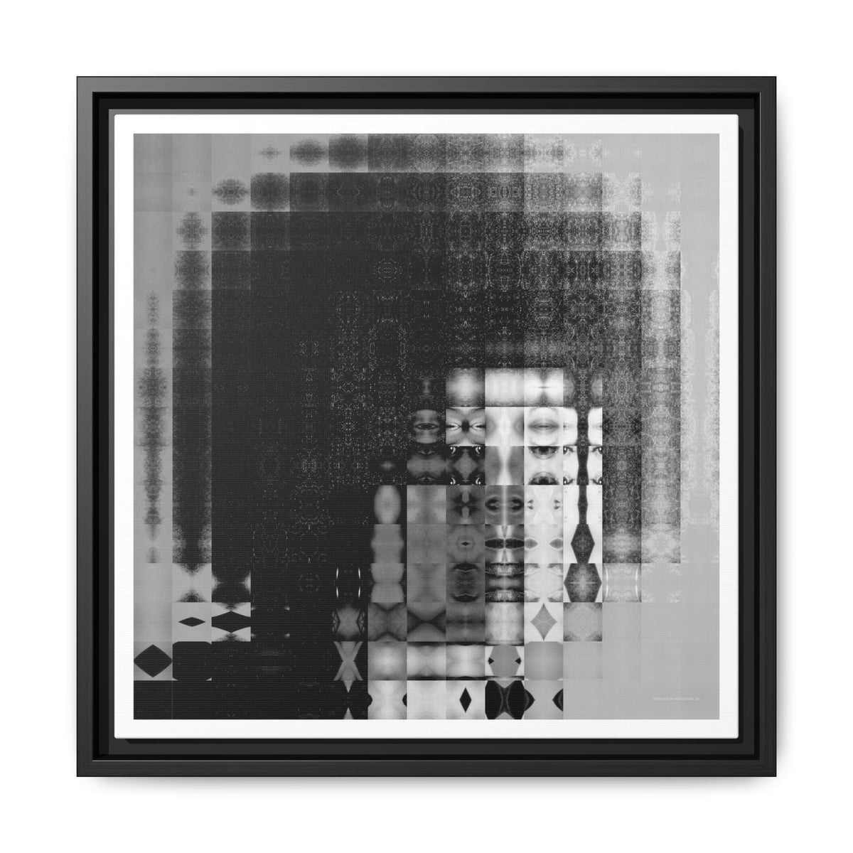 Feminist Icon Angela Davis Abstract Portrait Collage Art, Matte Canvas, Framed (Multi-color options)