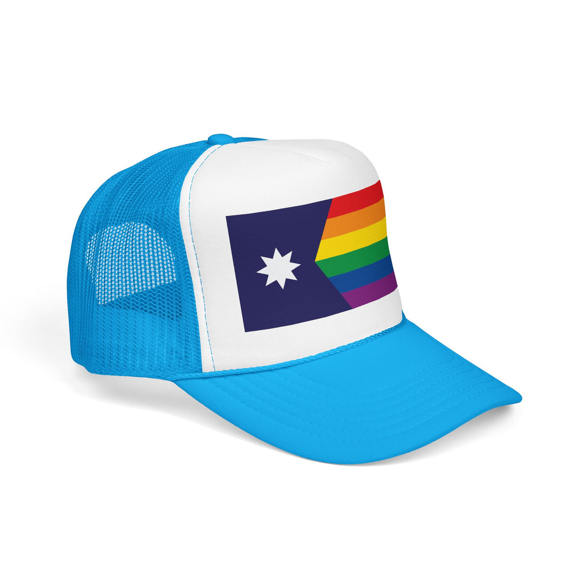 Minnesota Rainbow Pride Flag "UNITED" Printed Foam Trucker Hat, Several Color Options