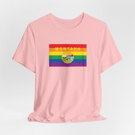 Montana Rainbow Pride Flag T-shirt, Several Color Options