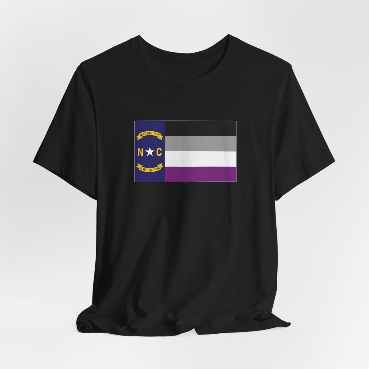 North Carolina Asexual Pride Flag T-shirt, Several Color Options