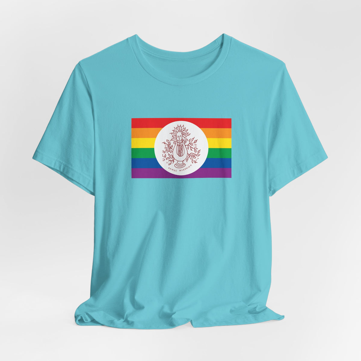 Mykonos, Greece Rainbow Pride Flag T-shirt, Several Color Options