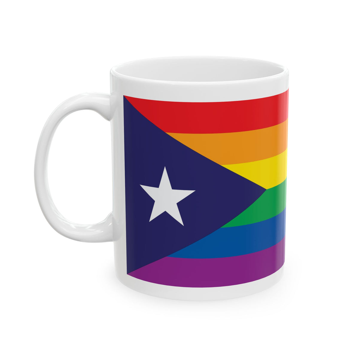 Puerto Rico Rainbow Pride Flag "UNITED" Ceramic Mug