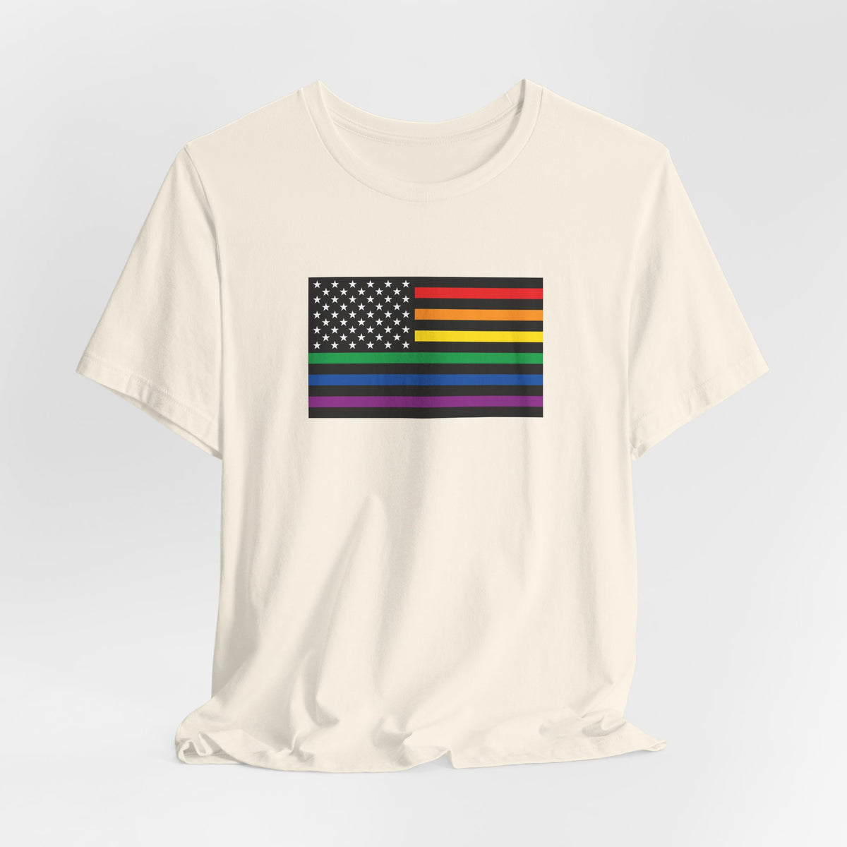 USA Old Glory Stars n Stripes Rainbow and Black Pride Flag T-shirt, Several Color Options