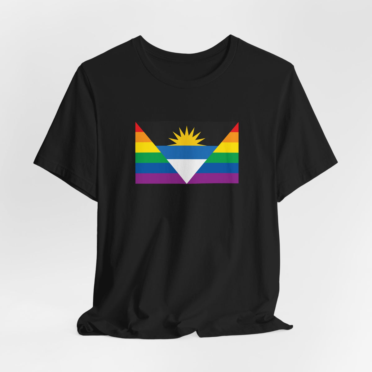 Antigua and Barbuda Rainbow Pride Flag T-shirt, Several Color Options