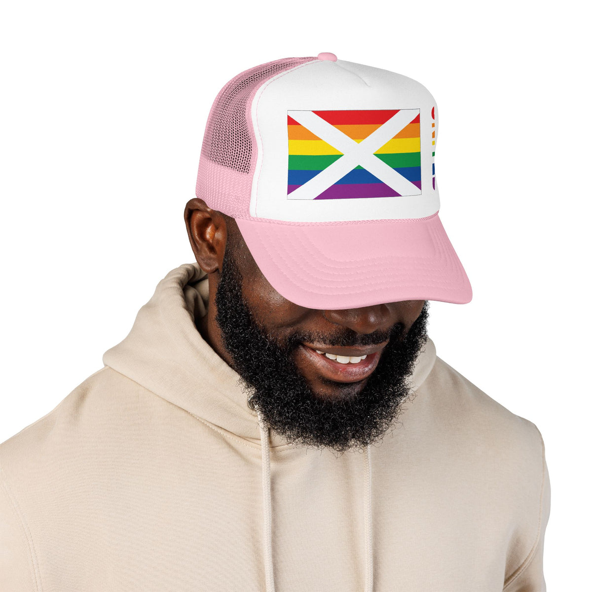 Alabama Rainbow Pride Flag "UNITED" Printed Foam Trucker Hat, Several Color Options