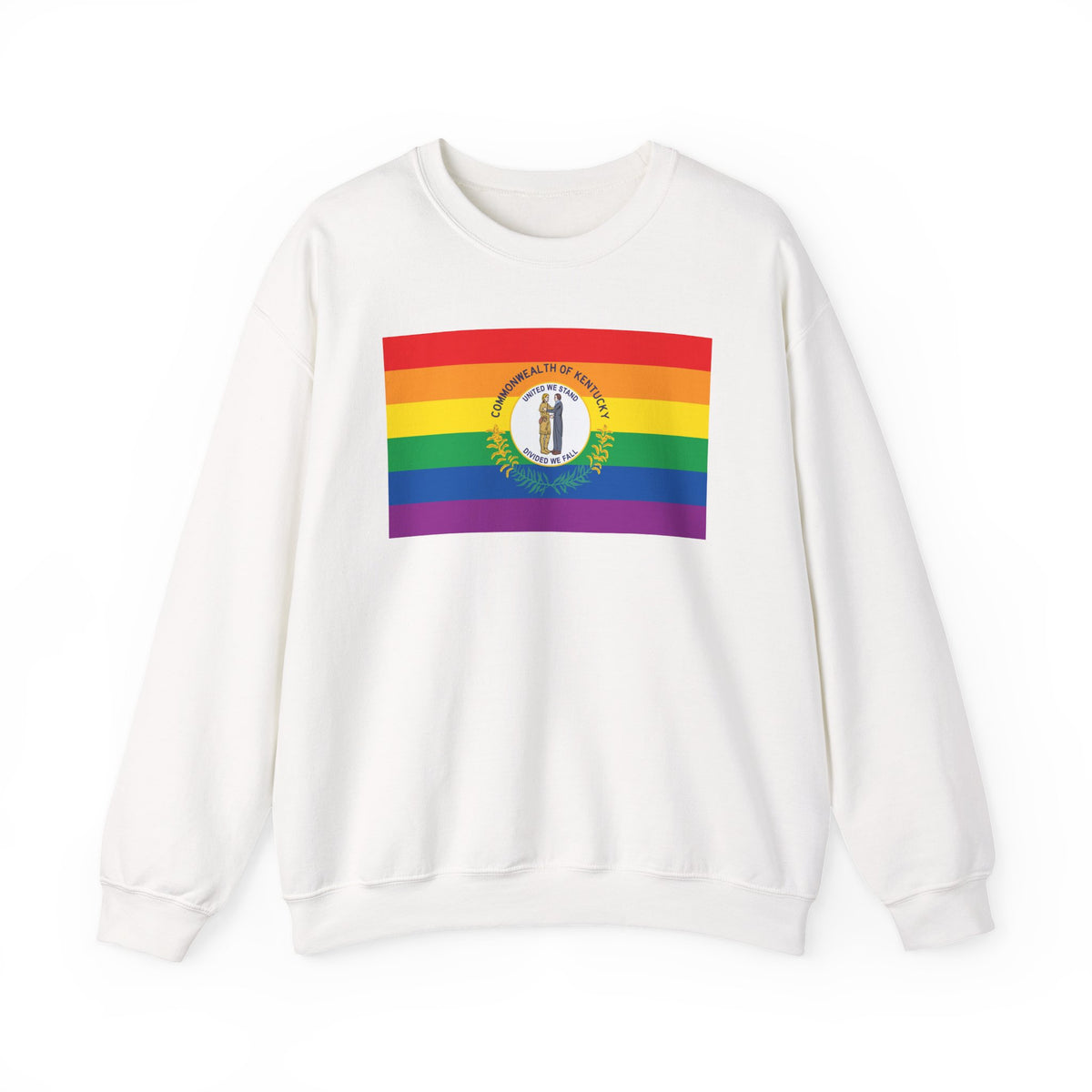 Kentucky Rainbow Pride Flag Unisex Crewneck Sweatshirt, White, Black or Light Pink