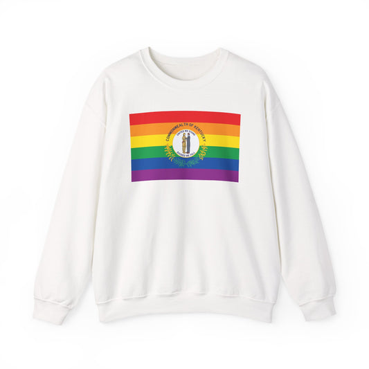 Kentucky Rainbow Pride Flag Unisex Crewneck Sweatshirt, White, Black or Light Pink