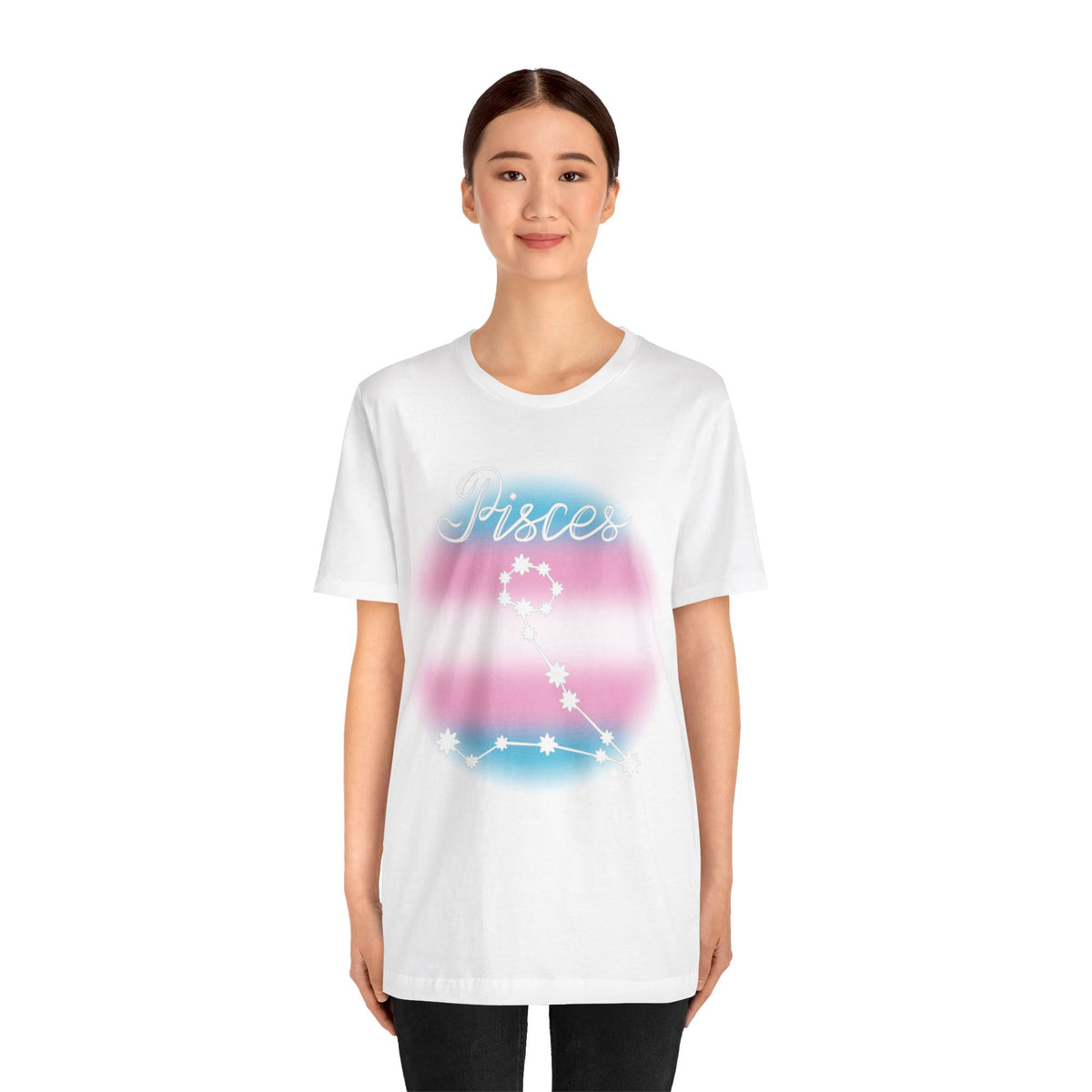 Pisces Constellation T-shirt, Astrology, Transgender Pride Flag