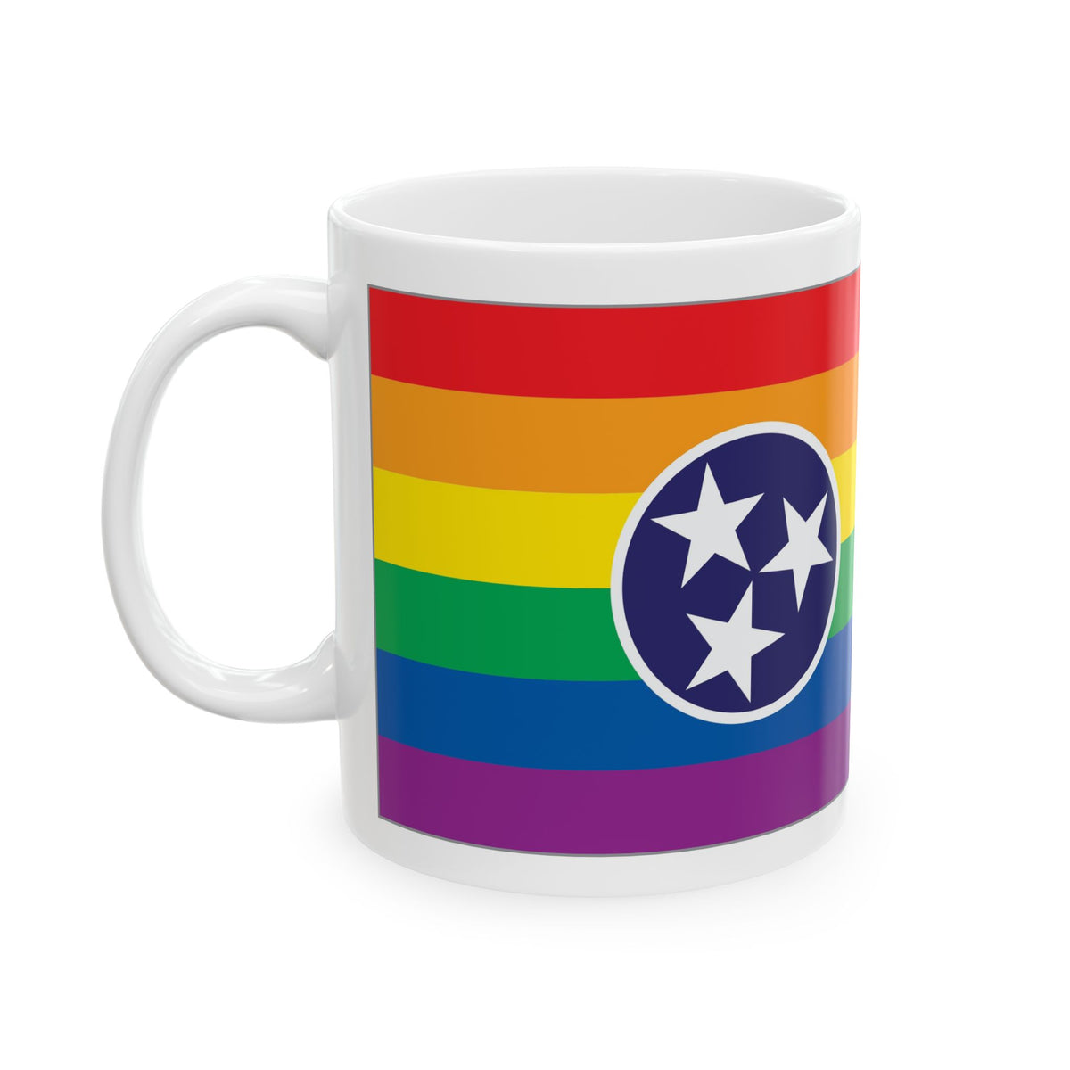Tennessee Rainbow Pride Flag "UNITED" Ceramic Mug