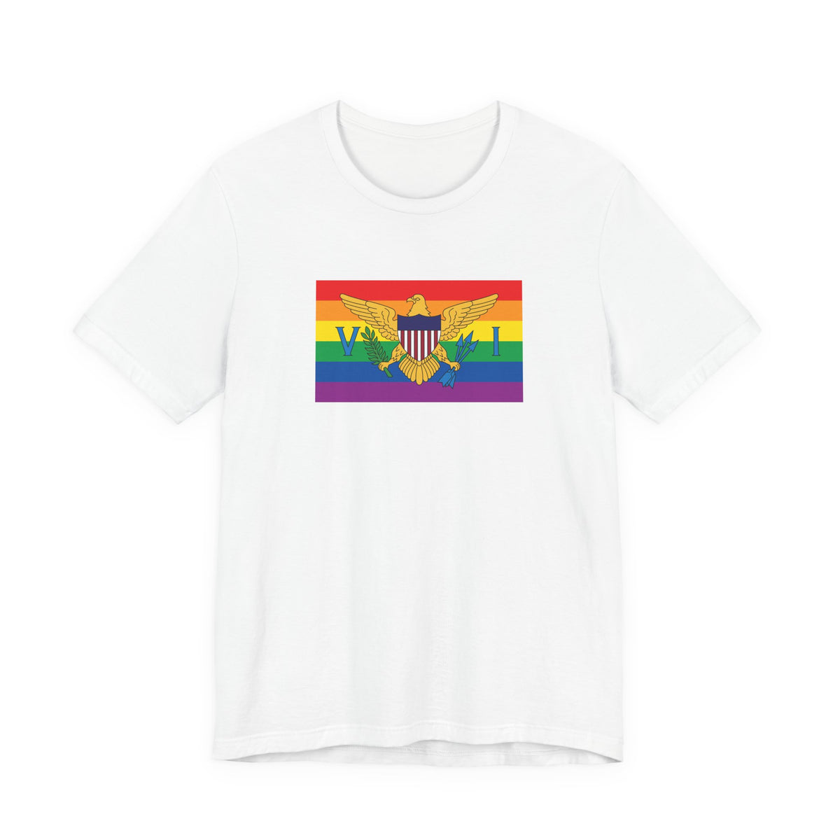 U.S. Virgin Islands Rainbow Pride Flag T-shirt, Several Color Options