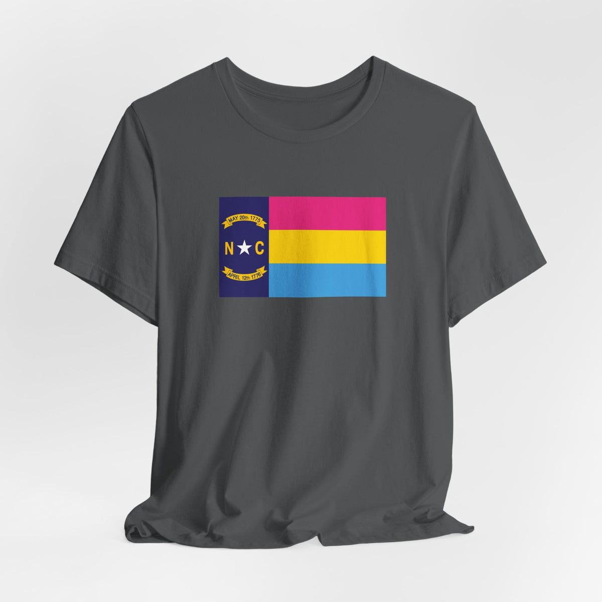 North Carolina Pansexual Pride Flag T-shirt, Several Color Options