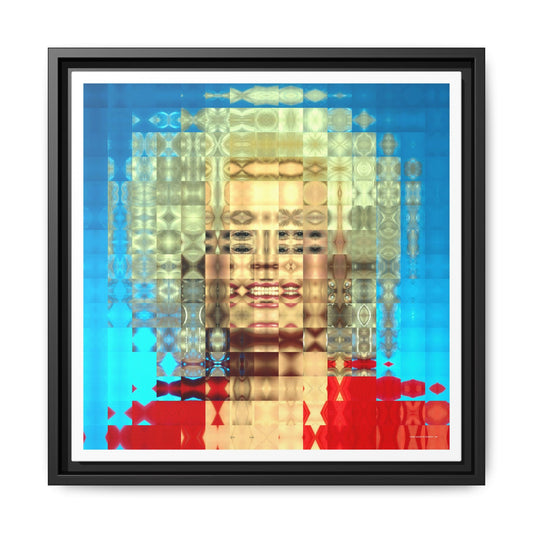 Iconic Queen of Country V, Dolly Abstract Portrait Collage Art, Matte Canvas, Framed (Multi-color options)