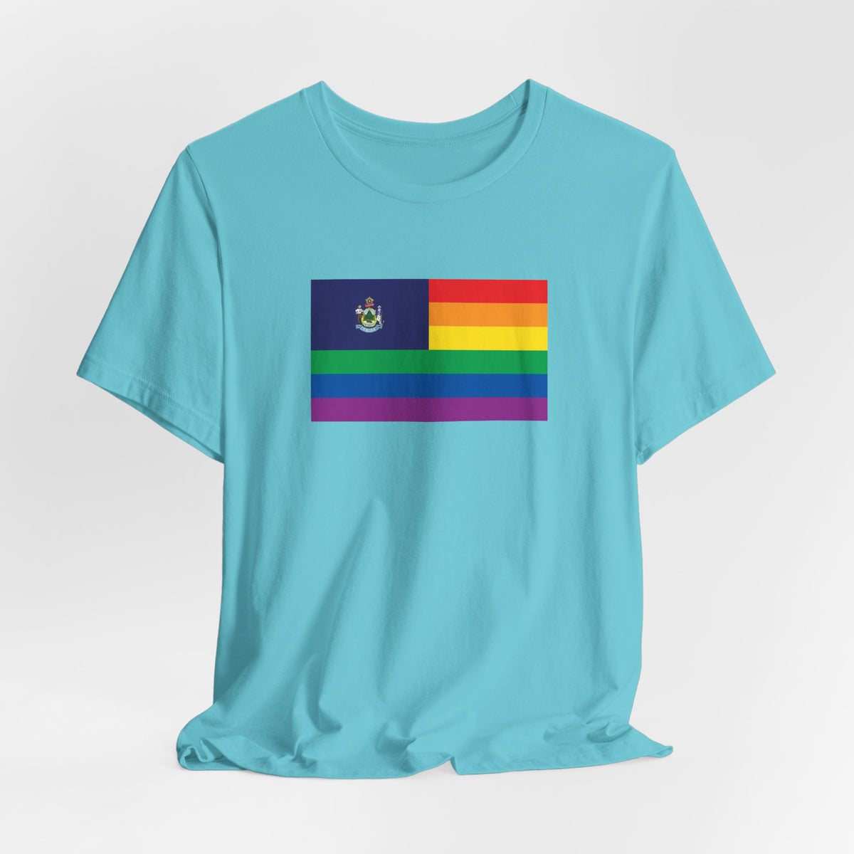 Maine Rainbow Pride Flag T-shirt, Several Color Options