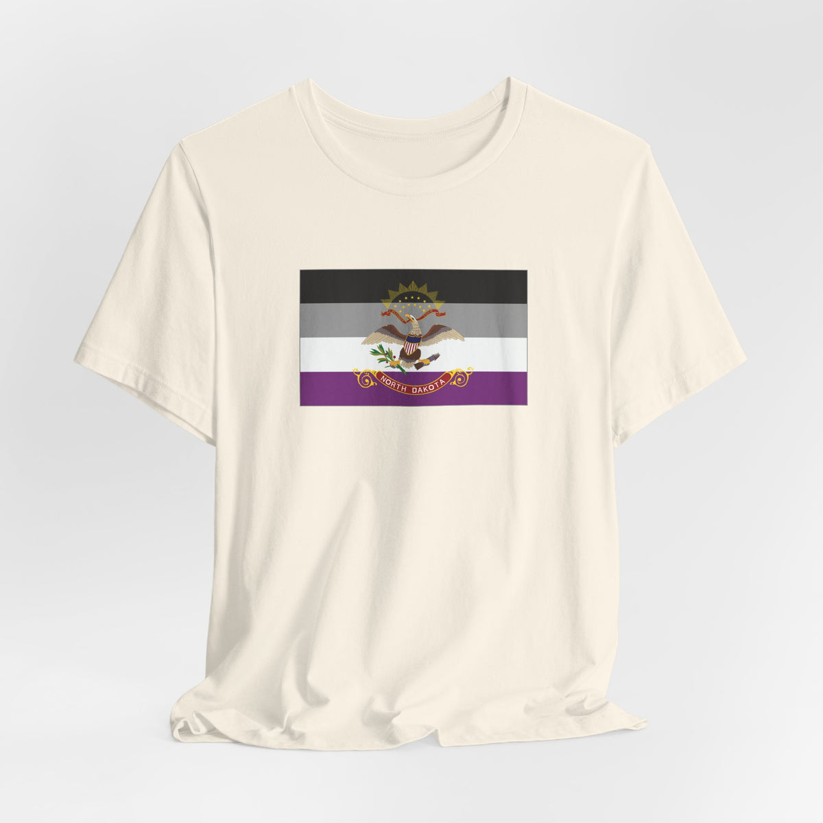 North Dakota Asexual Pride Flag T-shirt, Several Color Options