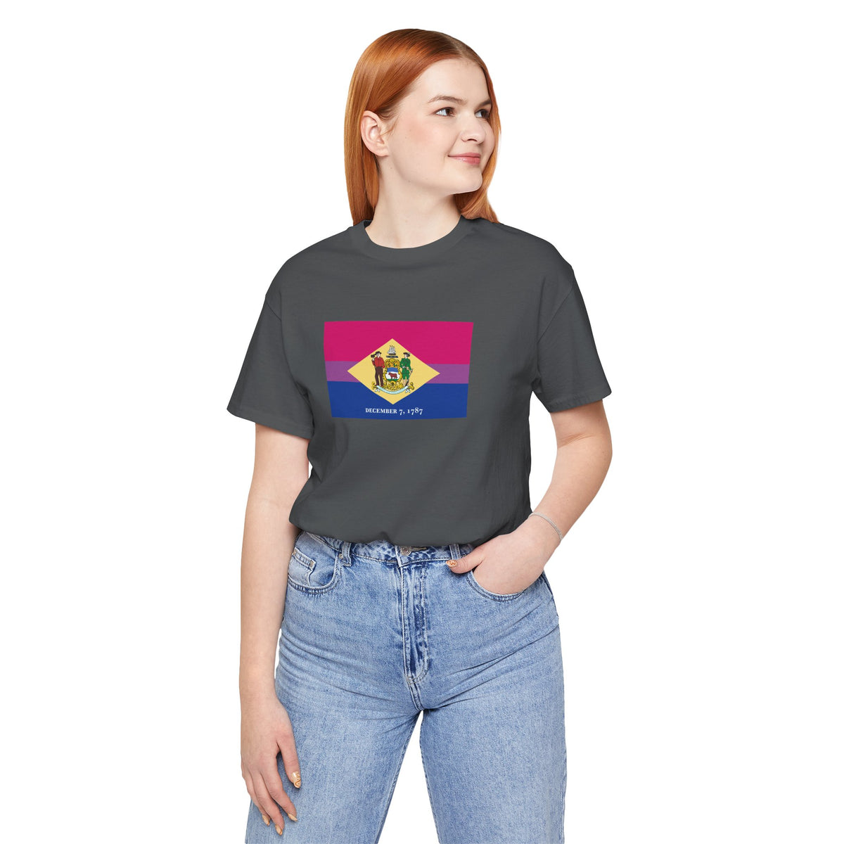 Delaware Bisexual Pride Flag T-shirt, Several Color Options
