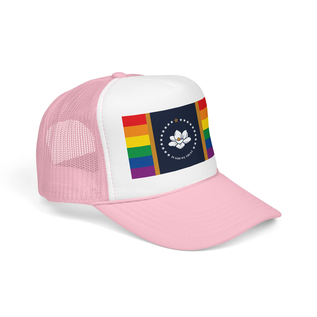 Mississippi Rainbow Pride Flag "UNITED" Printed Foam Trucker Hat, Several Color Options