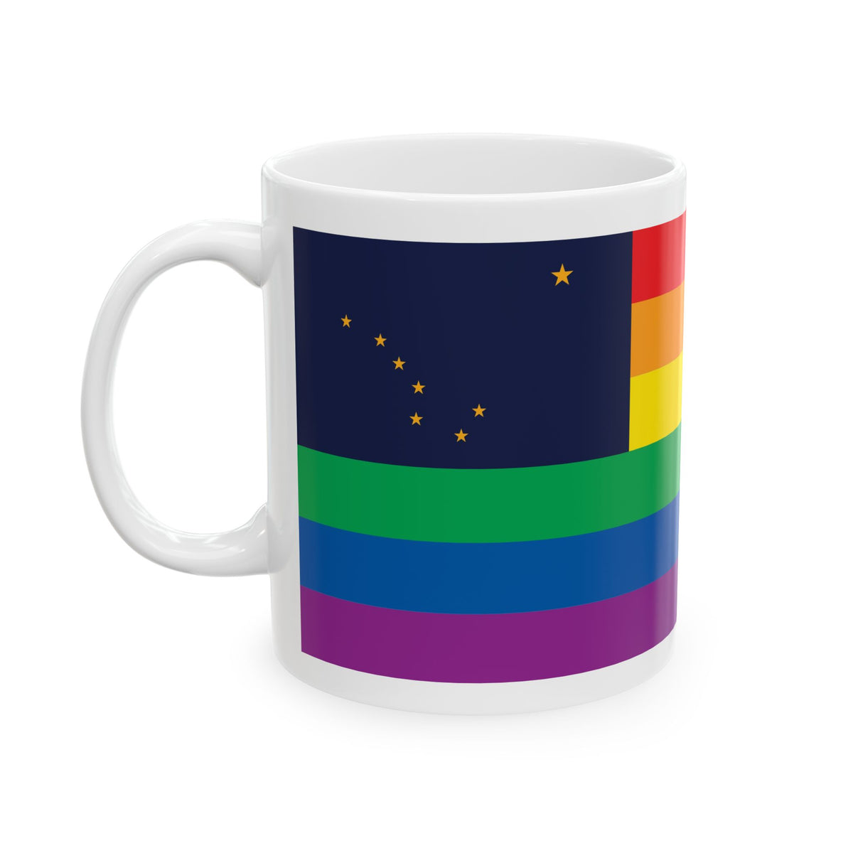 Alaska Rainbow Pride Flag "UNITED" Ceramic Mug
