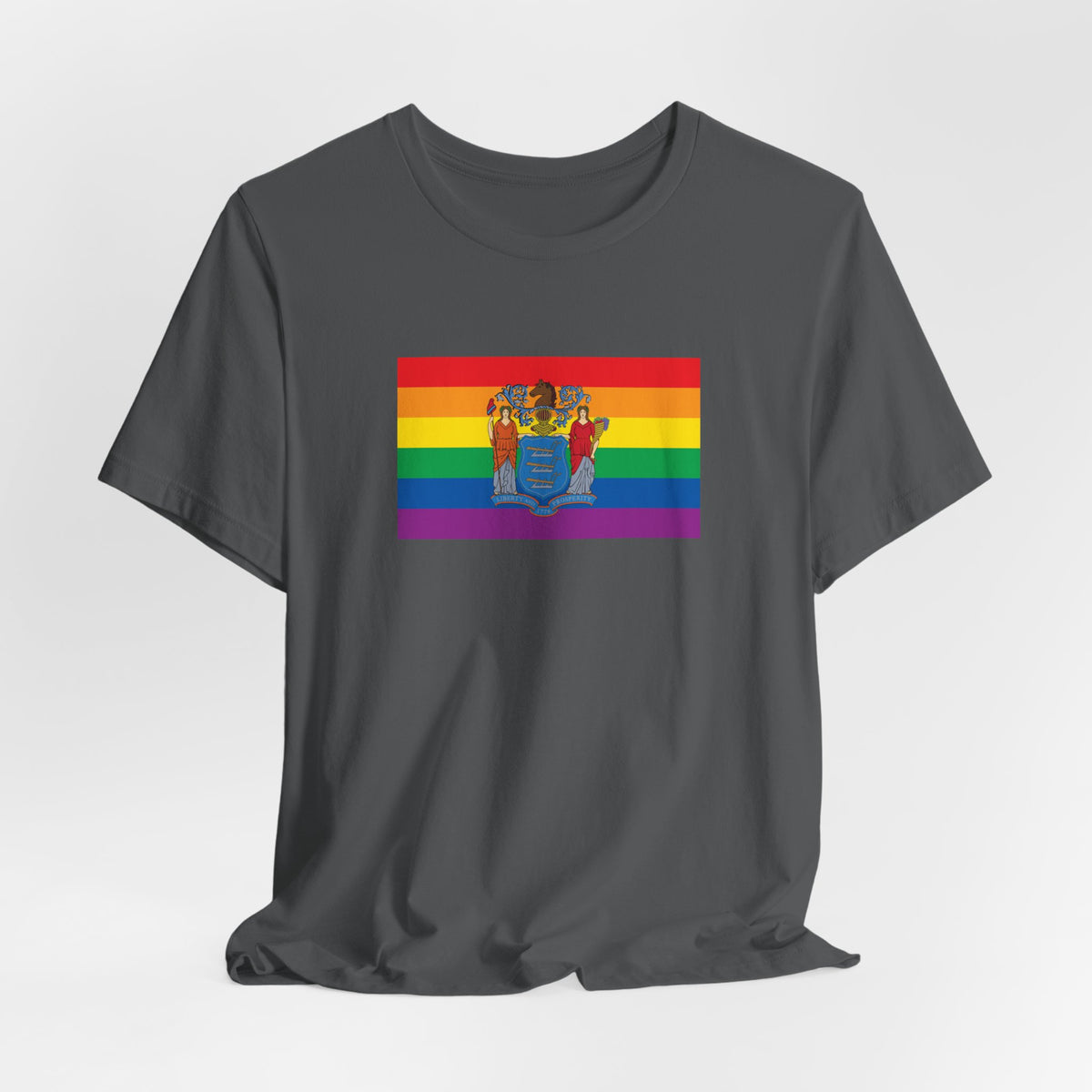 New Jersey Rainbow Pride Flag T-shirt, Several Color Options