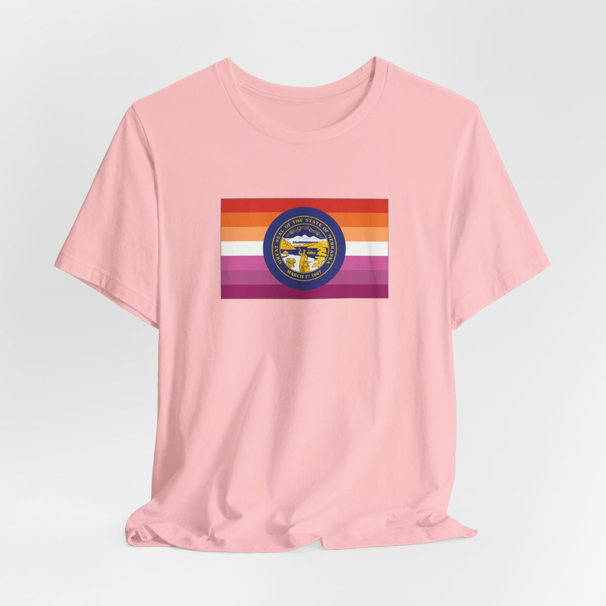 Nebraska Lesbian Pride Flag T-shirt, Several Color Options