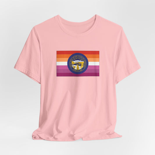 Nebraska Lesbian Pride Flag T-shirt, Several Color Options