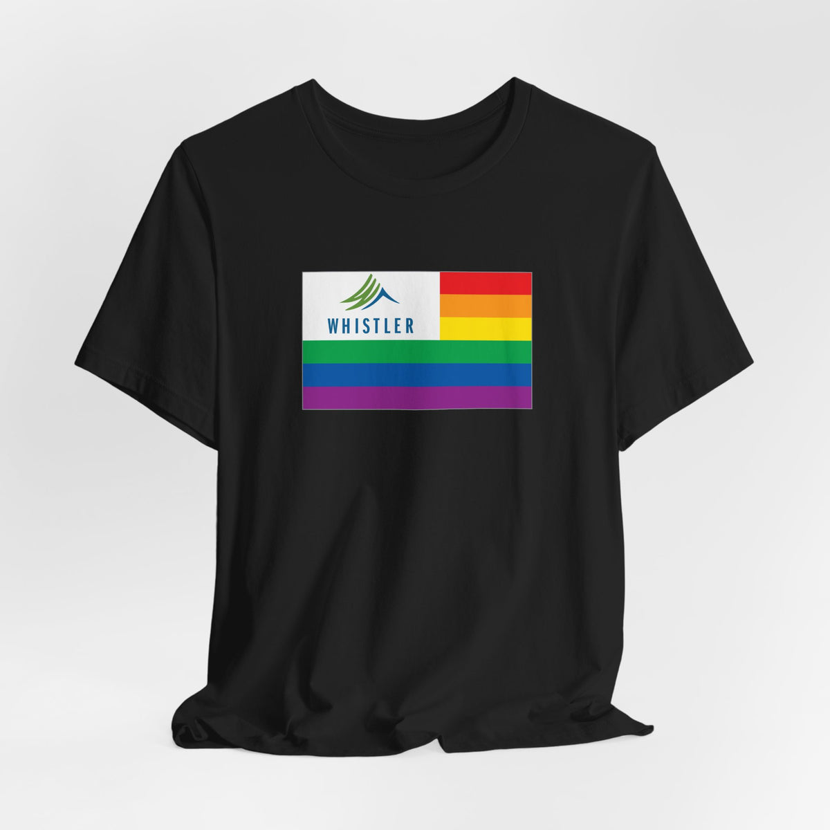 Whistler, Canada Rainbow Pride Flag T-shirt, Several Color Options