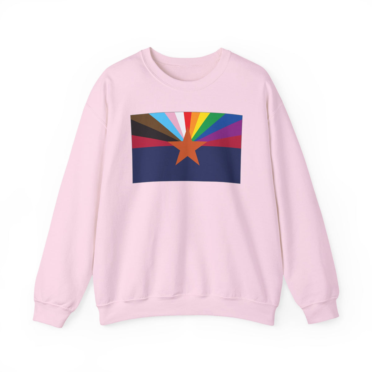 Arizona Rainbow Pride Flag Unisex Crewneck Sweatshirt, White, Black or Light Pink