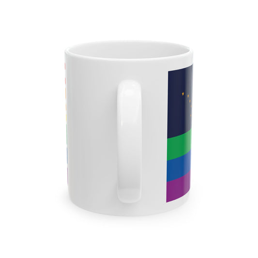 Alaska Rainbow Pride Flag "UNITED" Ceramic Mug