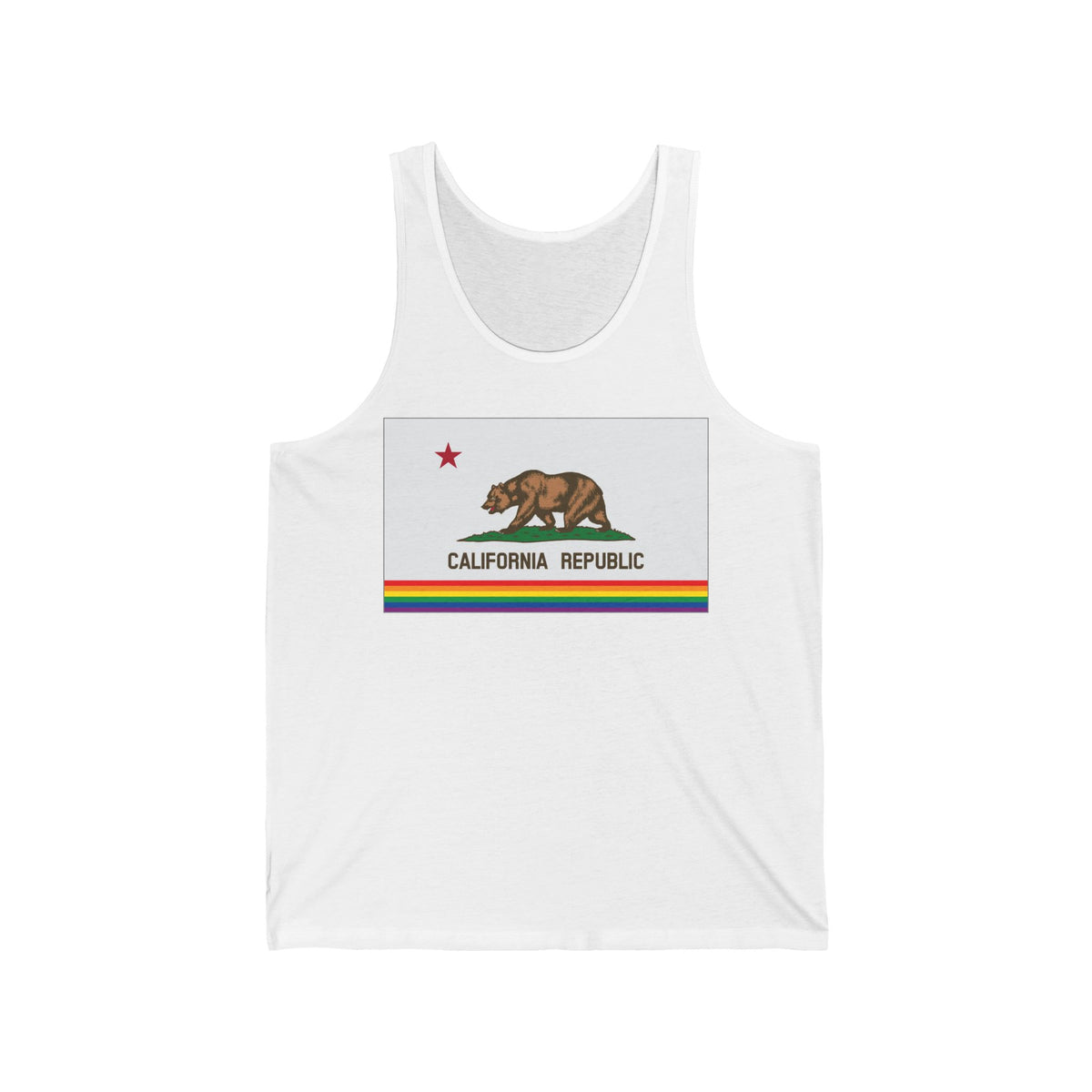 California Rainbow Pride Flag Jersey Tank