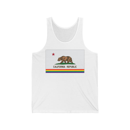 California Rainbow Pride Flag Jersey Tank