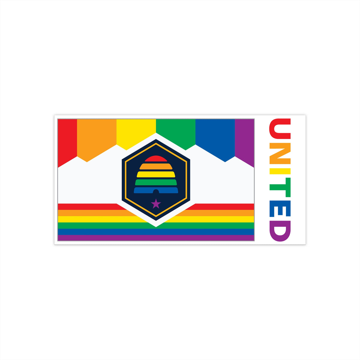 Utah Rainbow Pride Flag "UNITED" Bumper Sticker