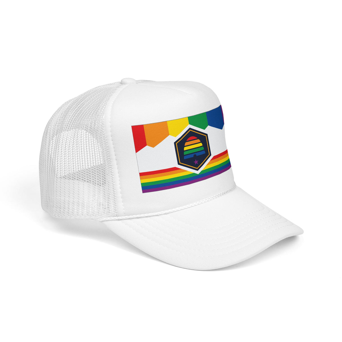 Utah Rainbow Pride Flag "UNITED" Printed Foam Trucker Hat, Several Color Options