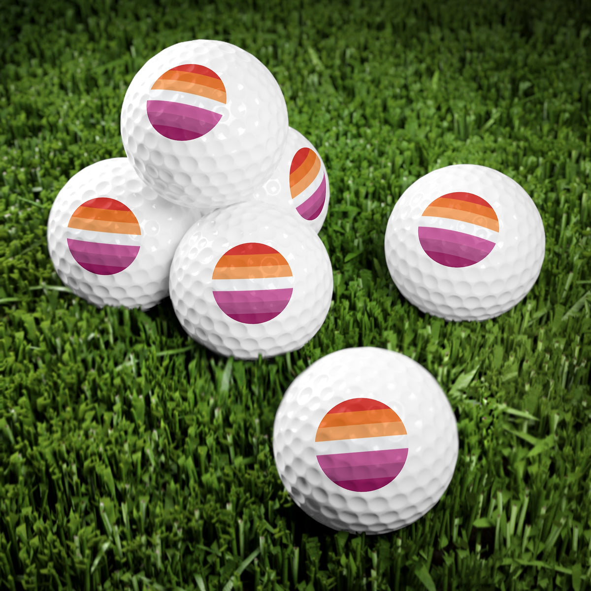 Lesbian Pride Flag Golf Balls, 6pcs
