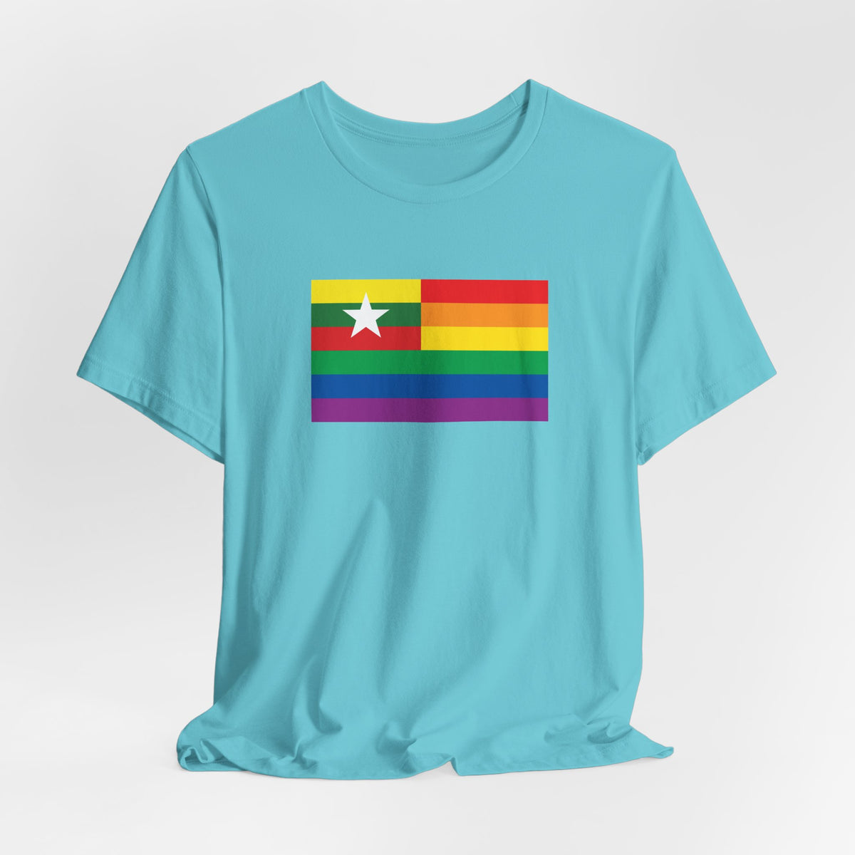 Myanmar Rainbow Pride Flag T-shirt, Several Color Options