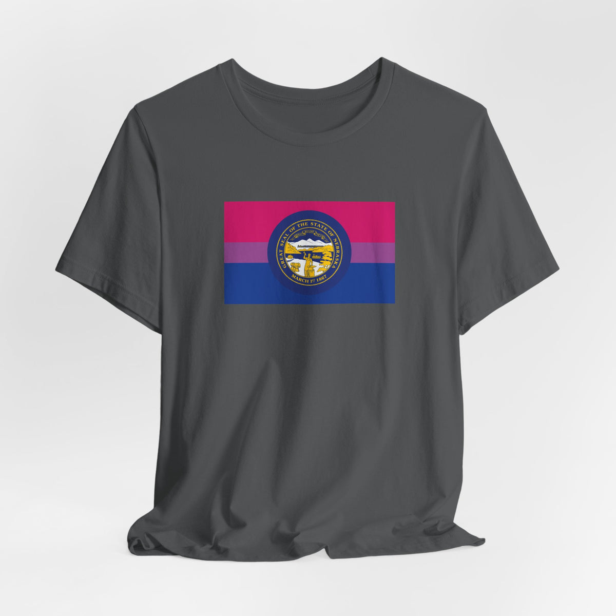 Nebraska Bisexual Pride Flag T-shirt, Several Color Options
