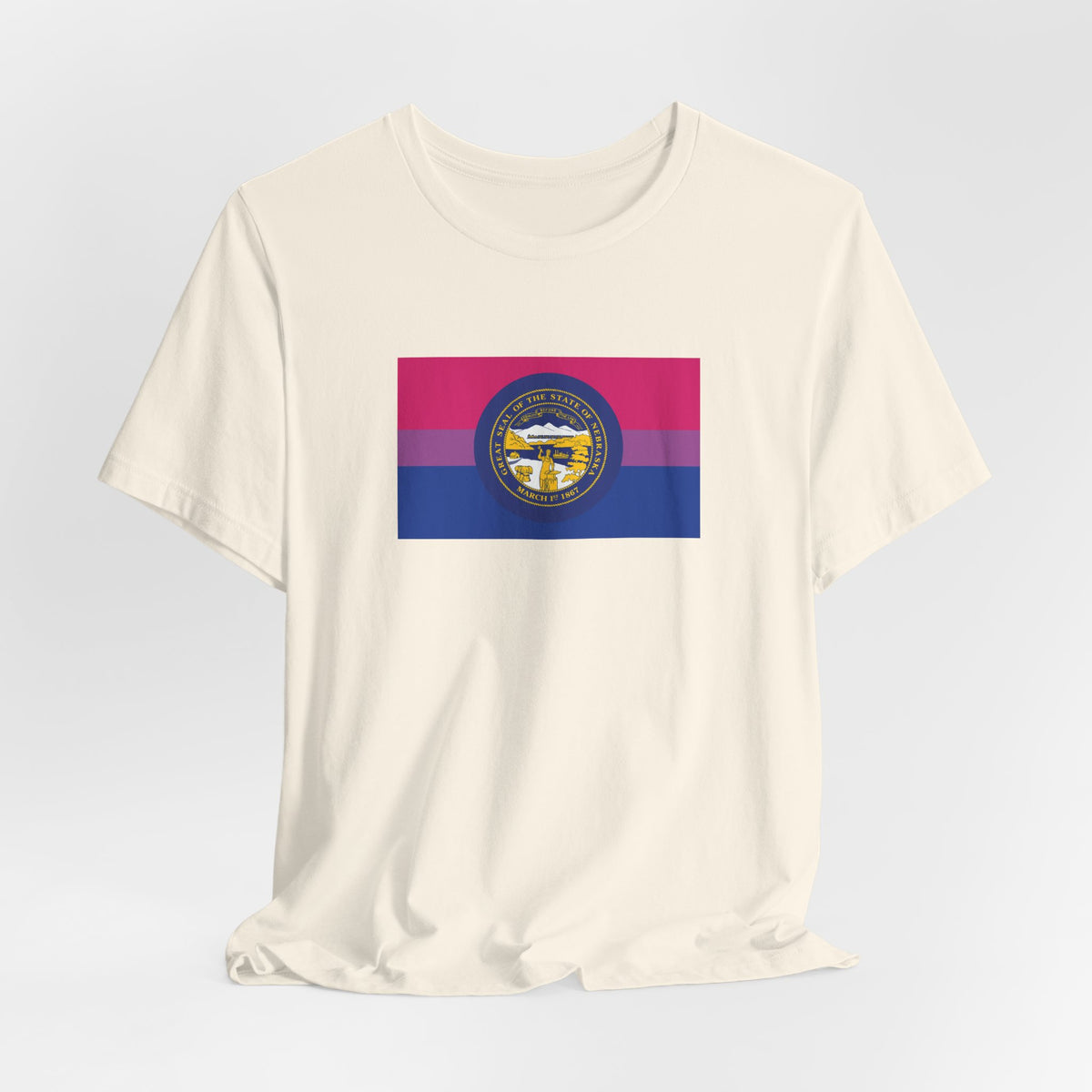Nebraska Bisexual Pride Flag T-shirt, Several Color Options