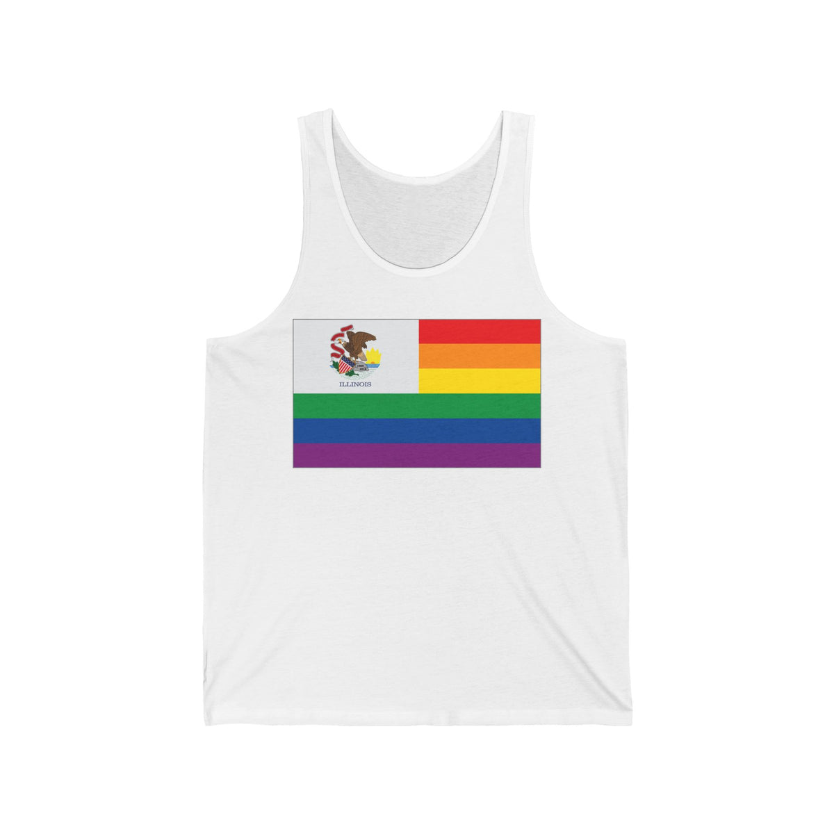 Illinois Rainbow Pride Flag Jersey Tank