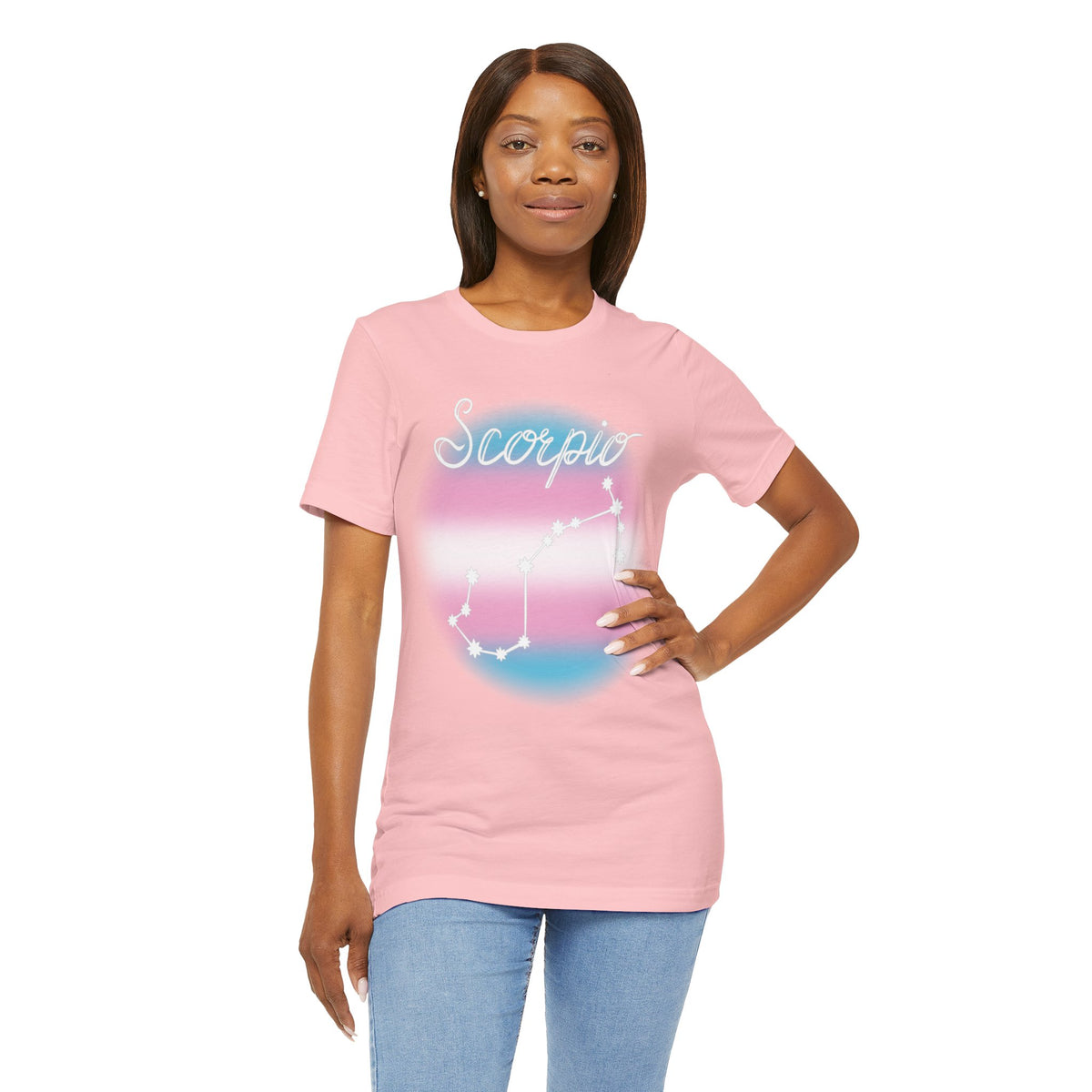 Scorpio Constellation T-shirt, Astrology, Transgender Pride Flag