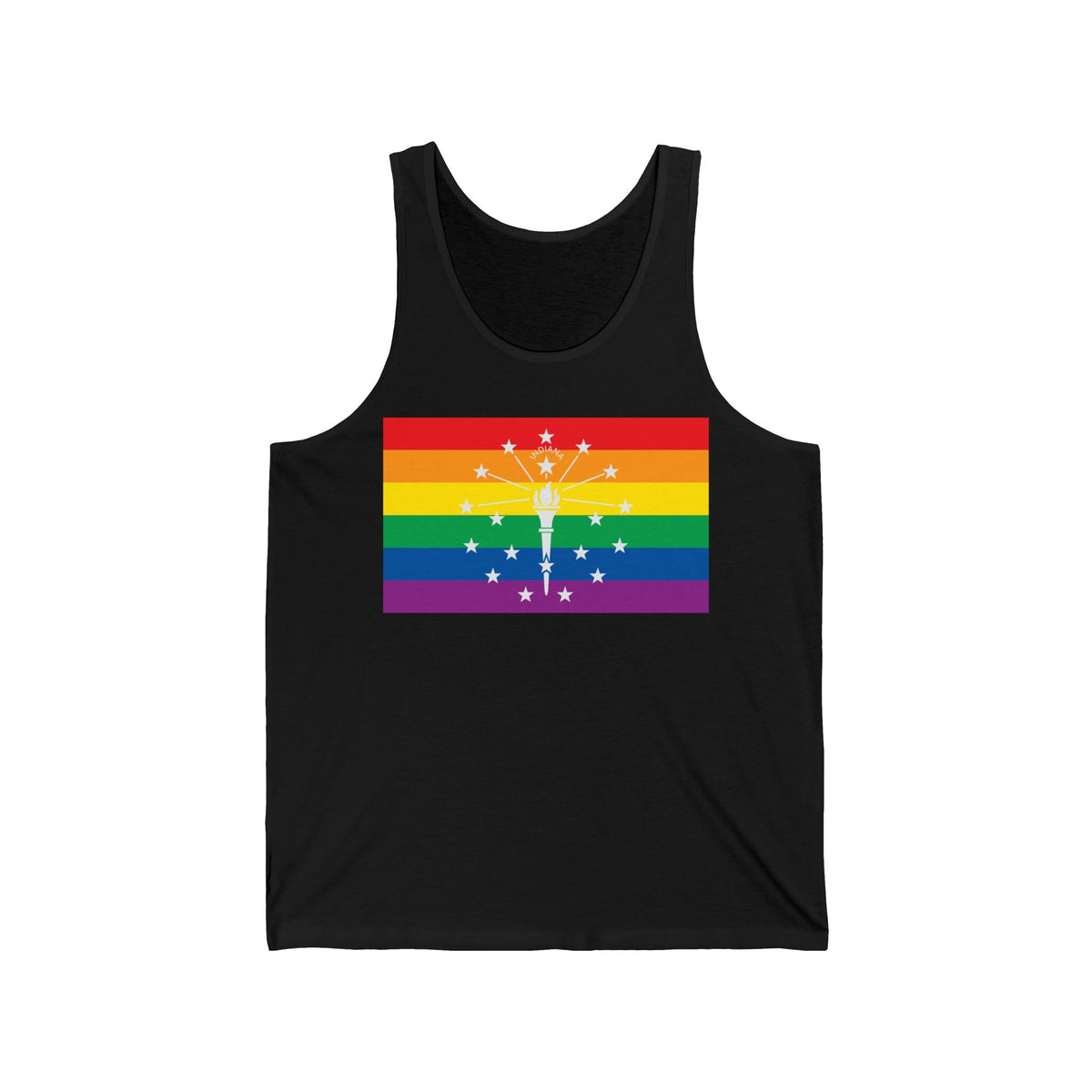 Indiana Rainbow Pride Flag Jersey Tank