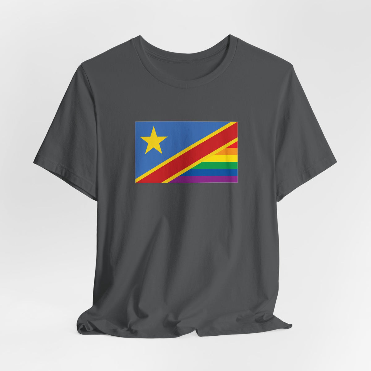 Democratic Republic of the Congo Rainbow Pride Flag T-shirt, Several Color Options