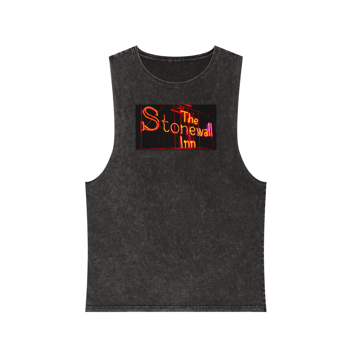 Stonewall Inn Neon Tank Top -  Black Stonewash Deco