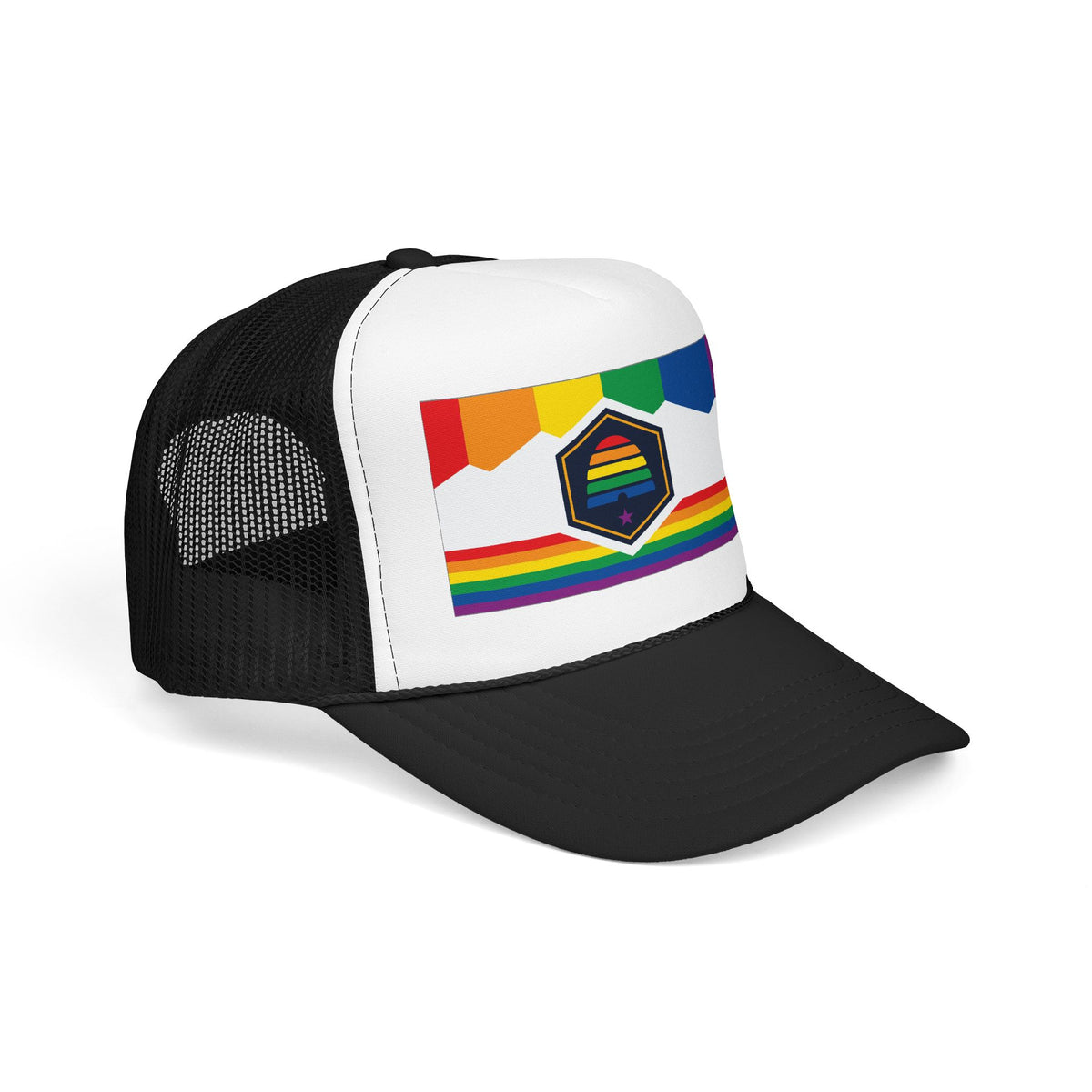 Utah Rainbow Pride Flag "UNITED" Printed Foam Trucker Hat, Several Color Options